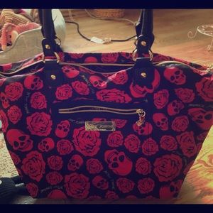 Pink and black skull Betsey Johnson purse.